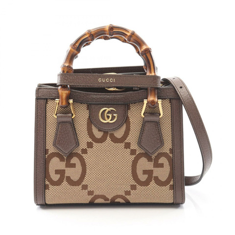 GUCCI Diana Mini GG Marmont 單肩托特包 手提包 655661 帆布皮革 二手