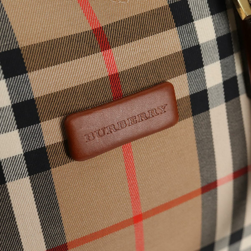 【日本直送】BURBERRY Nova 格紋波士頓包 帆布 米色金色 正品 am9136V-16