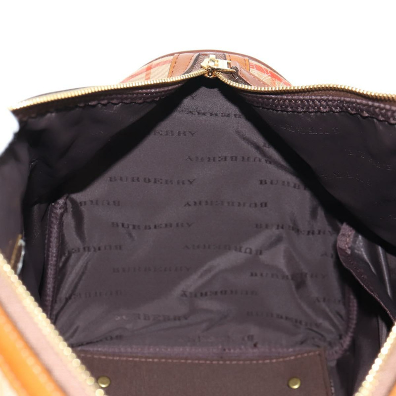【日本直送】BURBERRY Nova 格紋波士頓包 帆布 米色金色 正品 am9136V-19