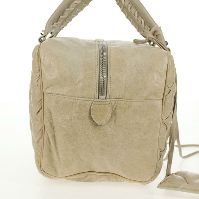 【日本直送】BALENCIAGA Matelasse 手提包，皮革，米色/銀色，貨號 168031，正品號 142293V-3