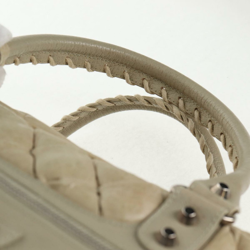 【日本直送】BALENCIAGA Matelasse 手提包，皮革，米色/銀色，貨號 168031，正品號 142293V-8