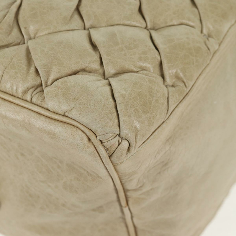 【日本直送】BALENCIAGA Matelasse 手提包，皮革，米色/銀色，貨號 168031，正品號 142293V-13