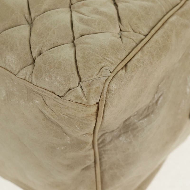 【日本直送】BALENCIAGA Matelasse 手提包，皮革，米色/銀色，貨號 168031，正品號 142293V-14