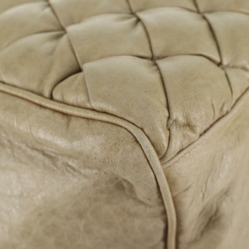 【日本直送】BALENCIAGA Matelasse 手提包，皮革，米色/銀色，貨號 168031，正品號 142293V-15