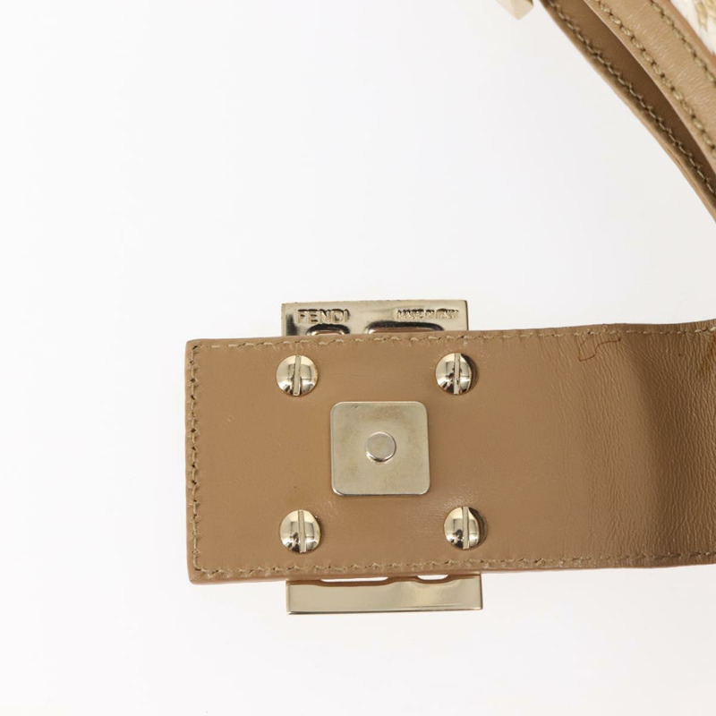 【日本直送】FENDI Zucca 帆布肩背包 草編 米色 金色 正品 142297-9