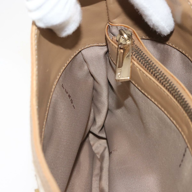 【日本直送】FENDI Zucca 帆布肩背包 草編 米色 金色 正品 142297-21