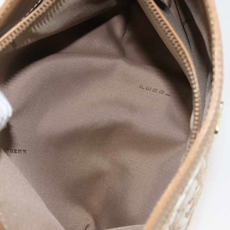【日本直送】FENDI Zucca 帆布肩背包 草編 米色 金色 正品 142297-23