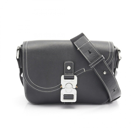 Christian Dior SADDLE FLAP MESSENGER 斜背包 肩背包 皮革 黑色 二手