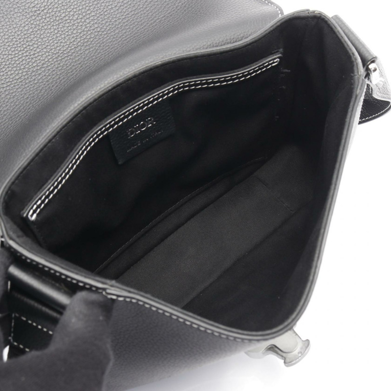 Christian Dior SADDLE FLAP MESSENGER 斜背包 肩背包 皮革 黑色 二手-2