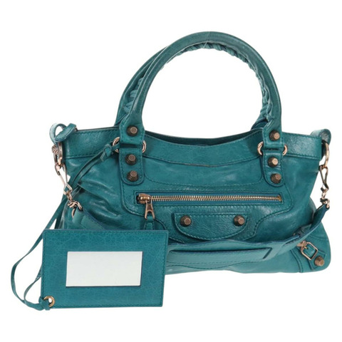 BALENCIAGA The Giant First 手袋 皮革 2 款可選 綠松石藍色 正品 142301V