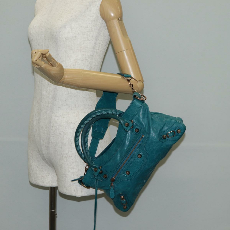 【日本直送】BALENCIAGA The Giant First 手袋 皮革 2 款可選 綠松石藍色 正品 142301V-30