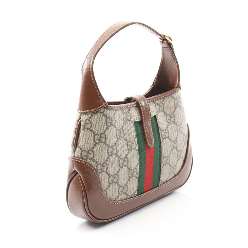 GUCCI Jackie 1961 GG Supreme 斜背包 手提包 637092 帆布皮革 米色棕色-1