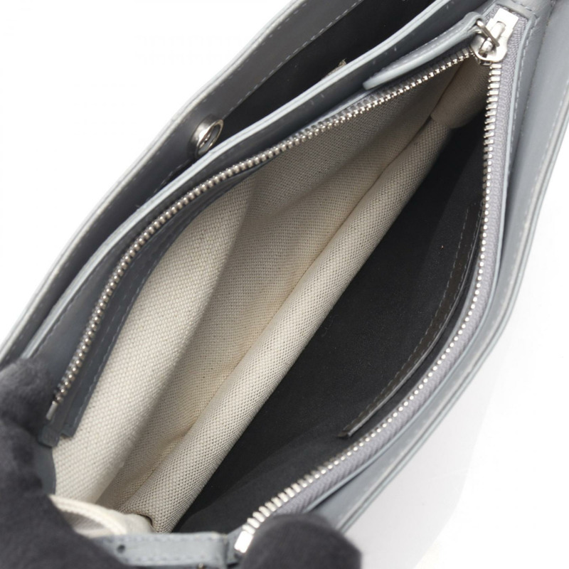 BALENCIAGA 海軍藍 Pochette 單肩包 339937 帆布皮革米色灰色二手-9