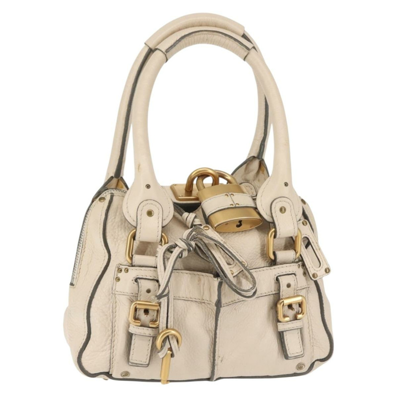 【日本直送】Chloe Paddington 單肩包 皮革 米色 金色 正品 BA5990-0