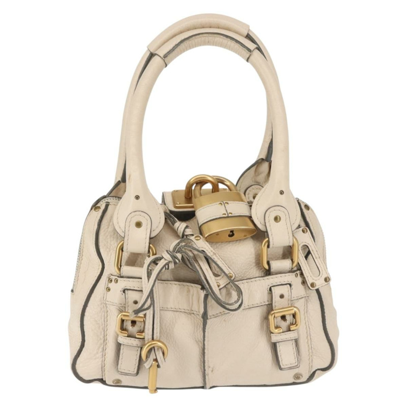 【日本直送】Chloe Paddington 單肩包 皮革 米色 金色 正品 BA5990-12