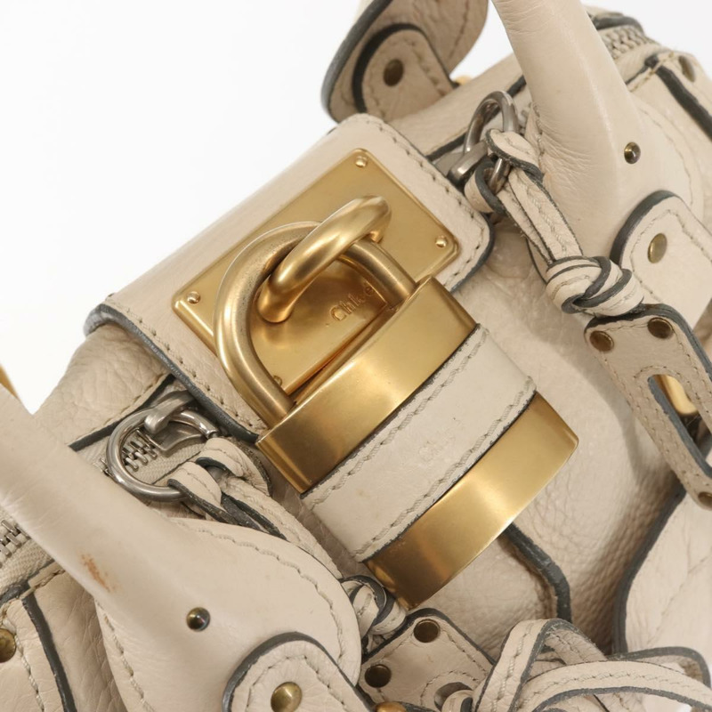 【日本直送】Chloe Paddington 單肩包 皮革 米色 金色 正品 BA5990-17