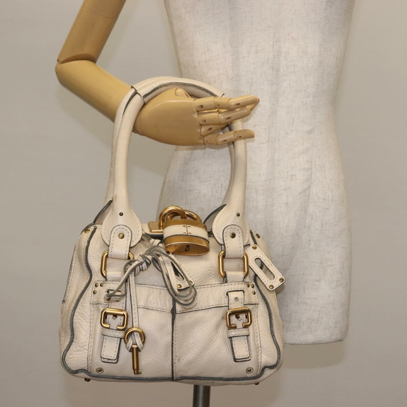 【日本直送】Chloe Paddington 單肩包 皮革 米色 金色 正品 BA5990-23