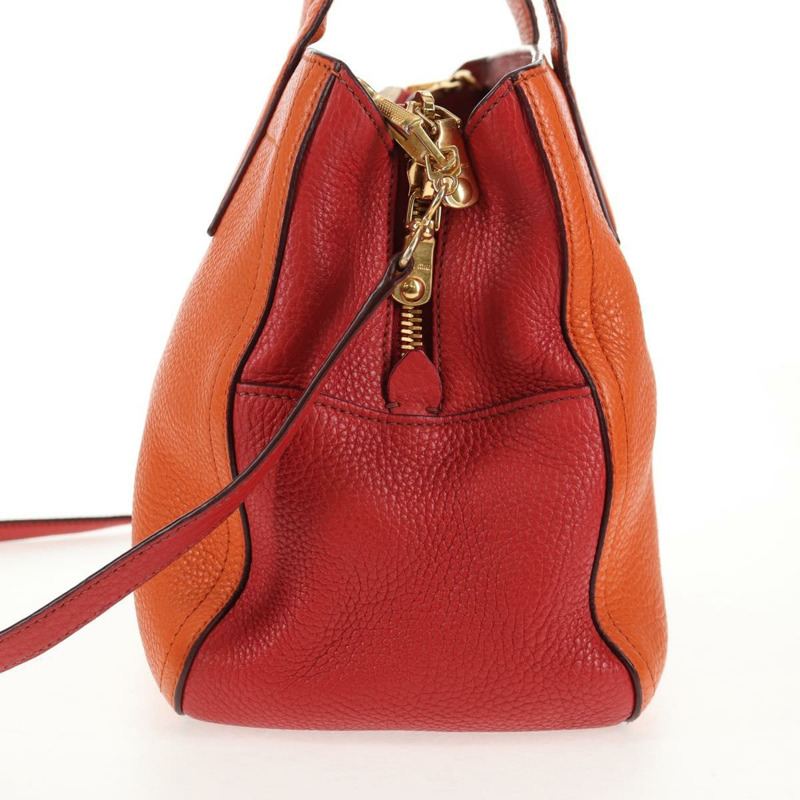 【日本直送】Miu Miu Madras 手提包 皮革 2way 橙色金色 正品 BA5951V-2