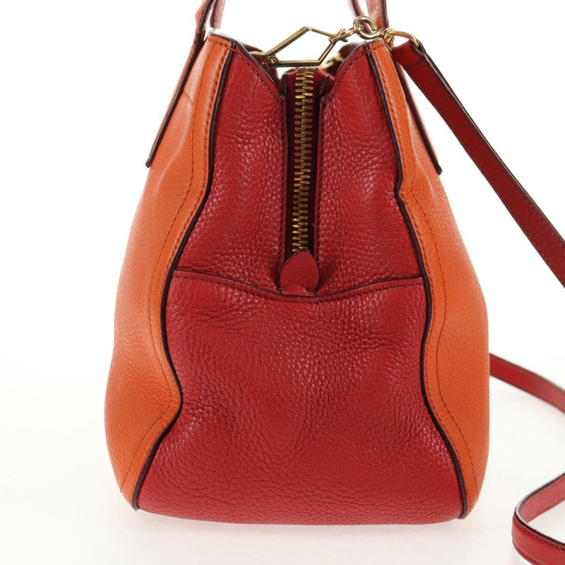 【日本直送】Miu Miu Madras 手提包 皮革 2way 橙色金色 正品 BA5951V-3