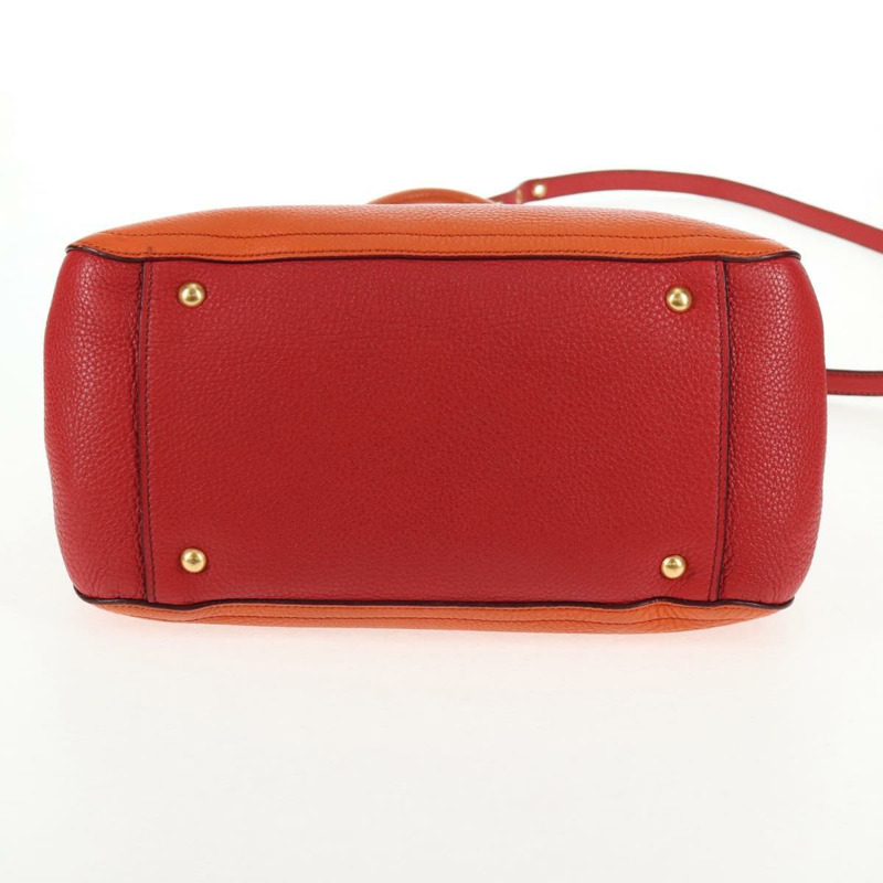 【日本直送】Miu Miu Madras 手提包 皮革 2way 橙色金色 正品 BA5951V-4