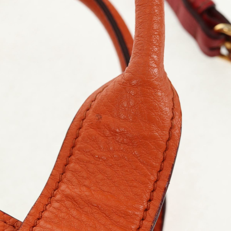 【日本直送】Miu Miu Madras 手提包 皮革 2way 橙色金色 正品 BA5951V-7