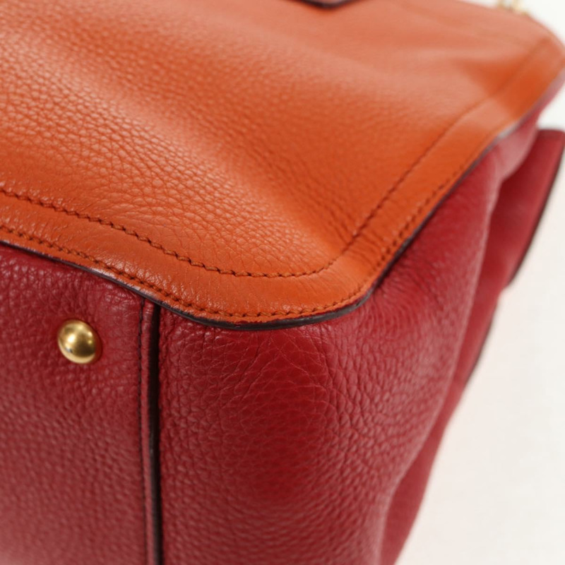 【日本直送】Miu Miu Madras 手提包 皮革 2way 橙色金色 正品 BA5951V-19