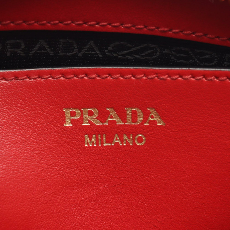 PRADA SAFFIANO SOFT C 肩背包 1BH104 皮革 紅色 二手 女士-3