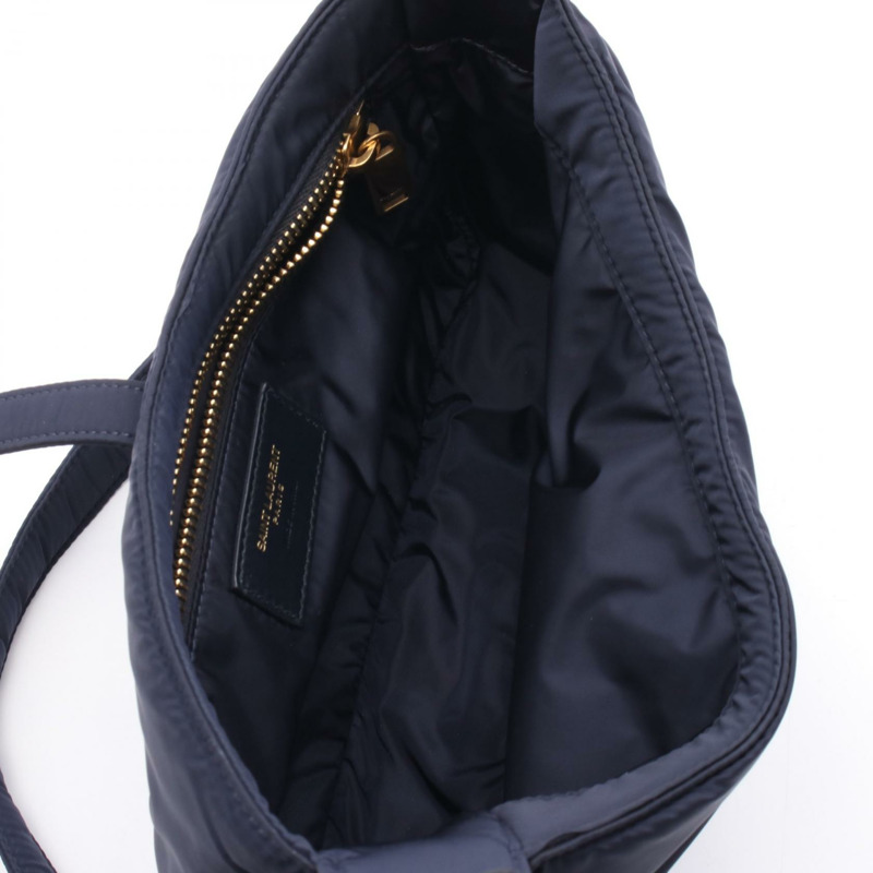 SAINT LAURENT PARIS Le 5 a 7 單肩包 733294 尼龍皮革海軍藍紅色二手-2