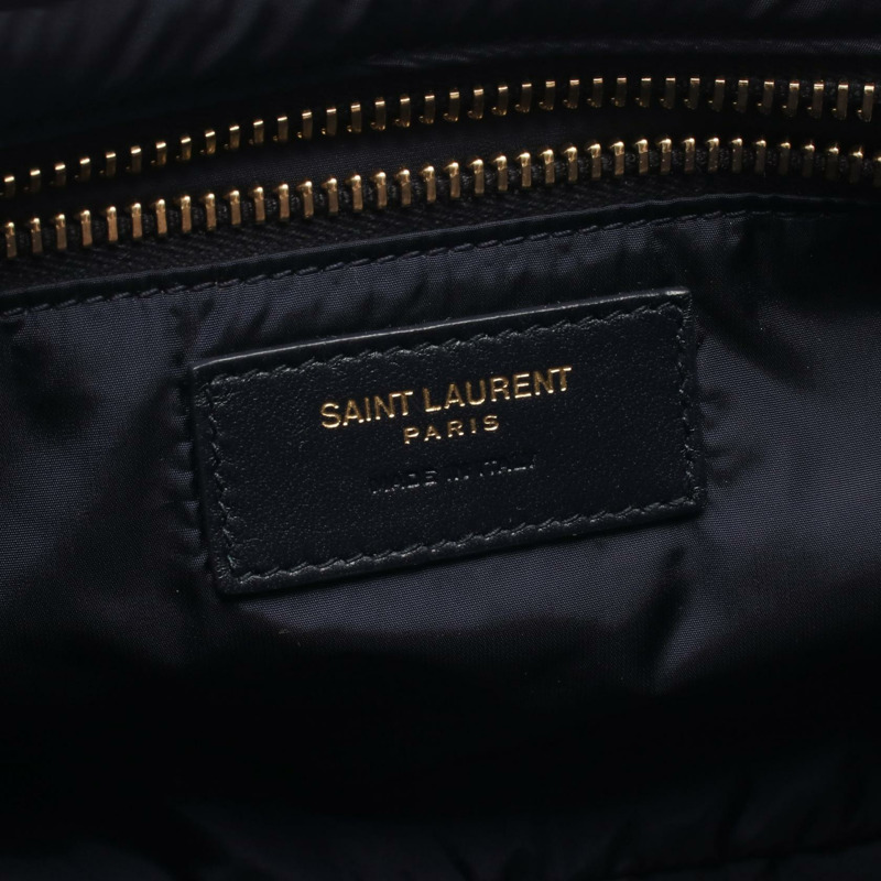 SAINT LAURENT PARIS Le 5 a 7 單肩包 733294 尼龍皮革海軍藍紅色二手-3