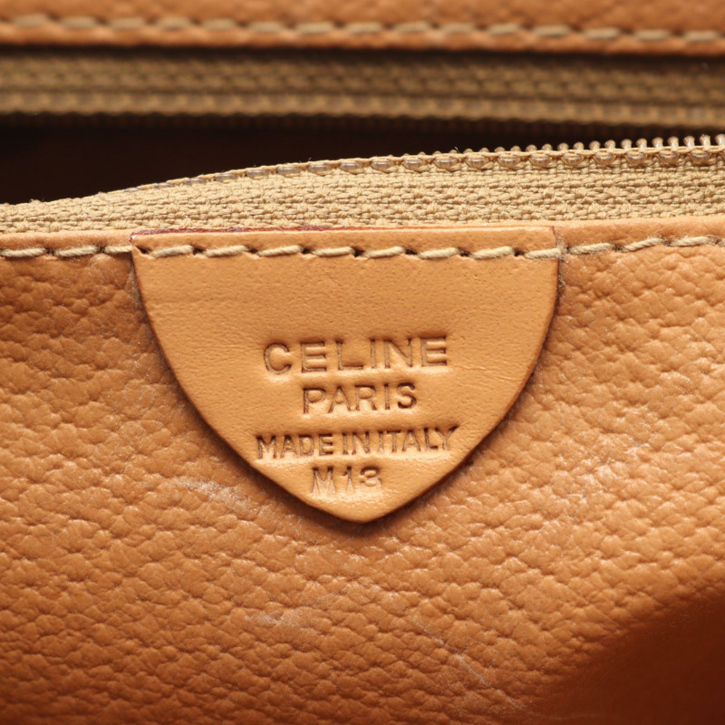 CELINE Macadam 肩斜背包 帆布 皮革 棕色 米色 二手 女款-3