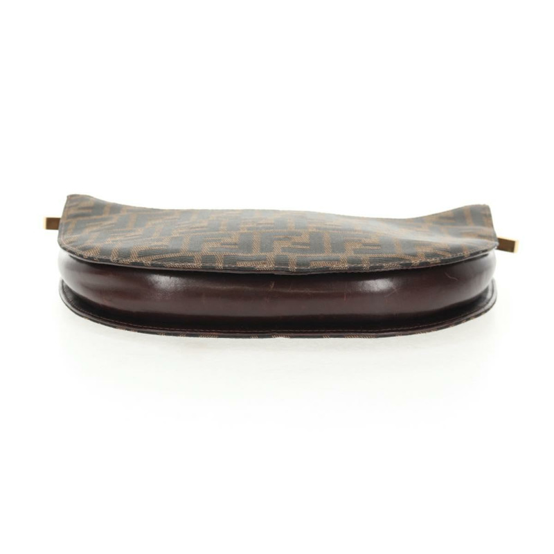 【日本直送】FENDI Zucca 帆布鏈單肩包 黑棕色 正品 142905V-5