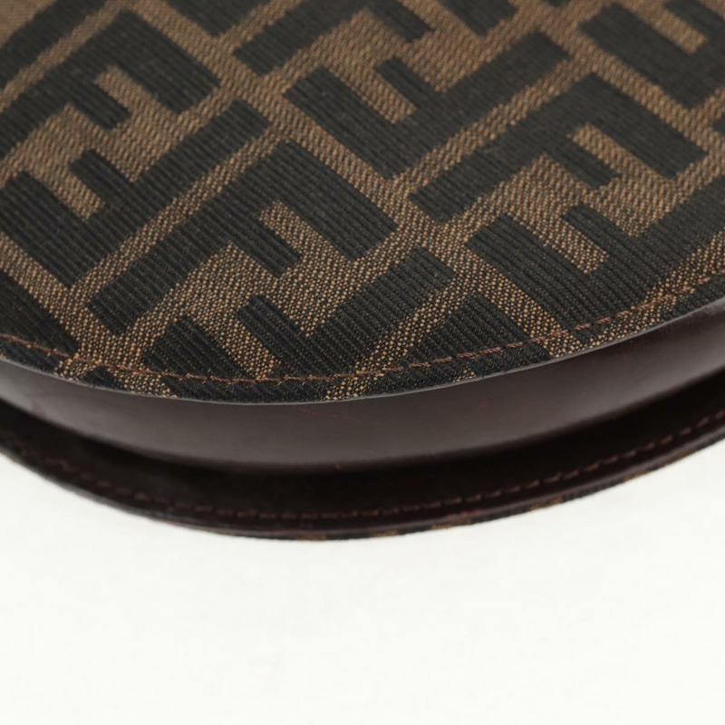 【日本直送】FENDI Zucca 帆布鏈單肩包 黑棕色 正品 142905V-15