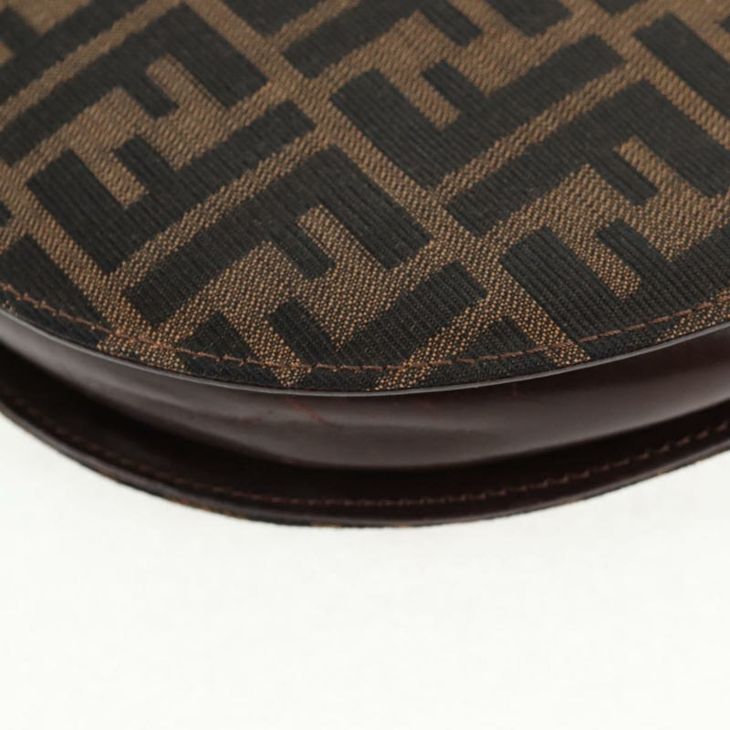 【日本直送】FENDI Zucca 帆布鏈單肩包 黑棕色 正品 142905V-17