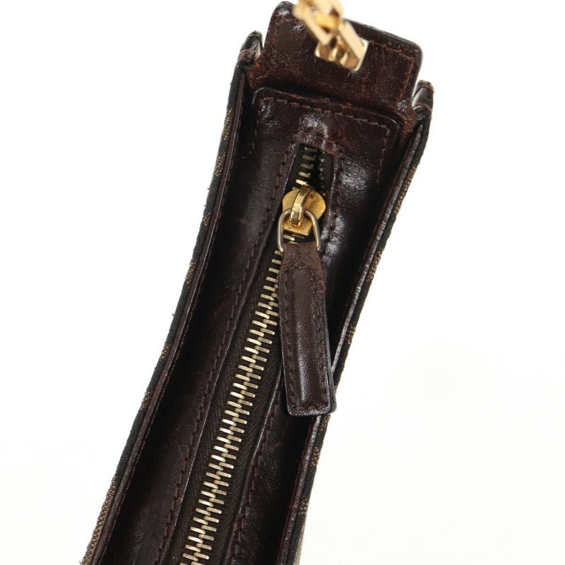 【日本直送】FENDI Zucca 帆布鏈單肩包 黑棕色 正品 142905V-18