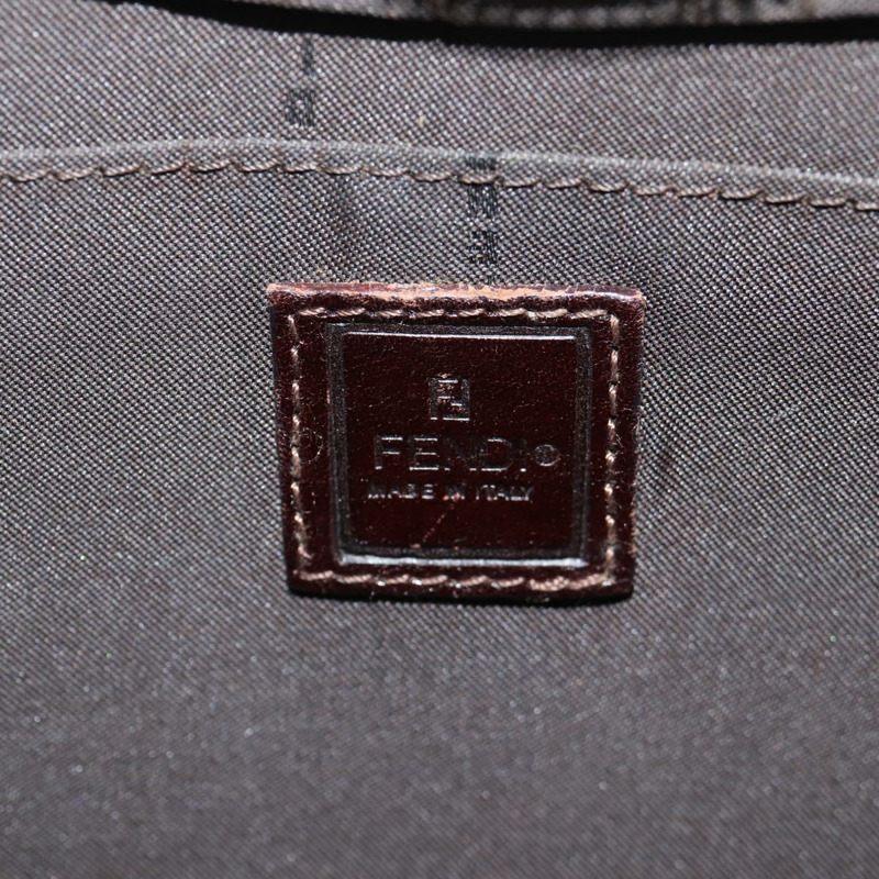 【日本直送】FENDI Zucca 帆布鏈單肩包 黑棕色 正品 142905V-19