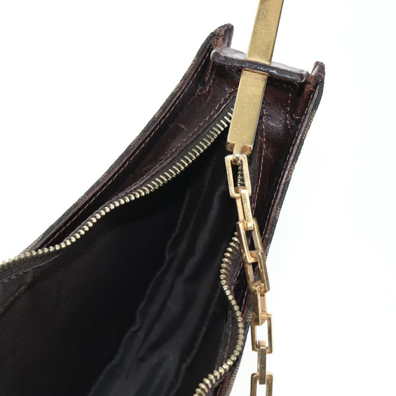 【日本直送】FENDI Zucca 帆布鏈單肩包 黑棕色 正品 142905V-20