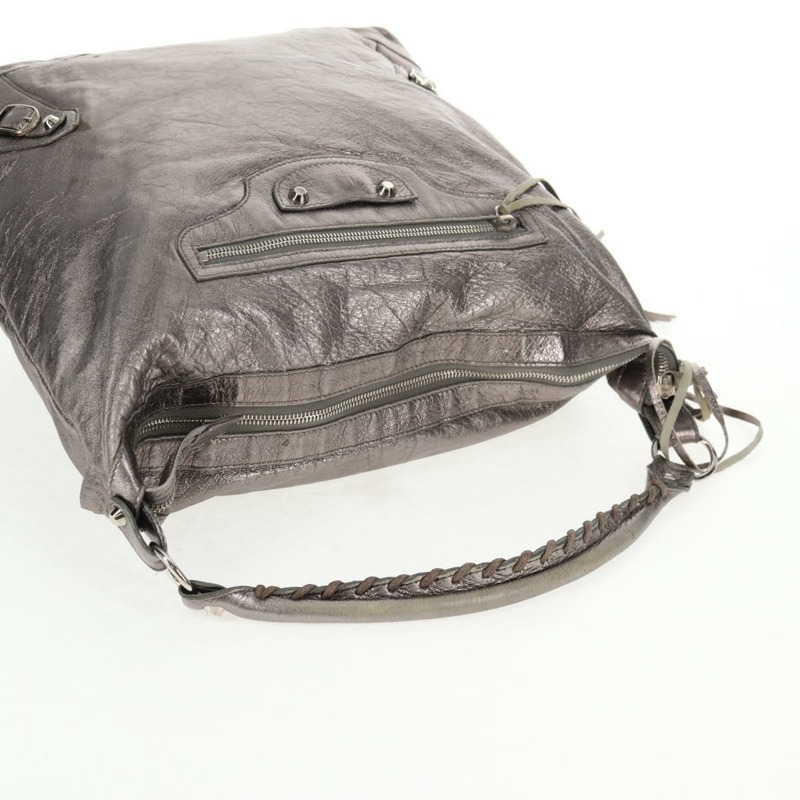 【日本直送】BALENCIAGA 日用單肩包 皮革 銀色 140442 正品 143787V-6