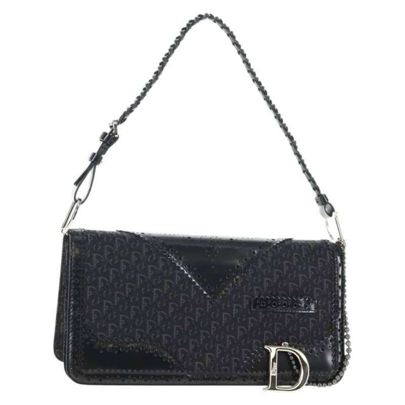 【日本直送】Christian Dior Trotter 帆布肩背包 黑色銀色 正品 hk2968V-0