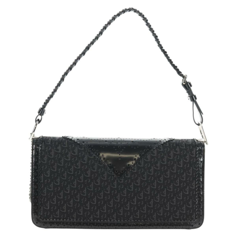 【日本直送】Christian Dior Trotter 帆布肩背包 黑色銀色 正品 hk2968V-1