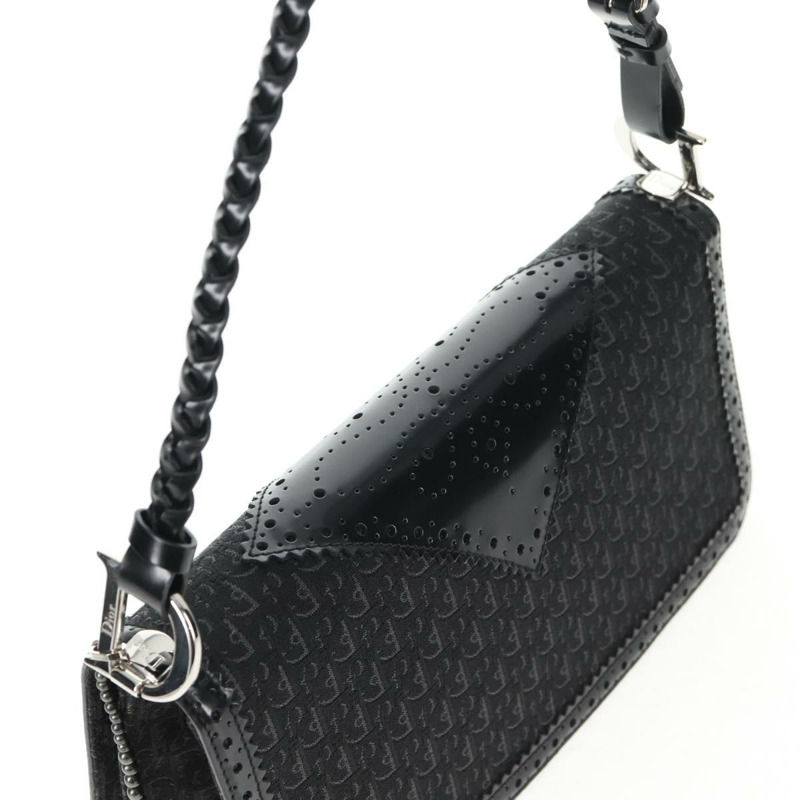 【日本直送】Christian Dior Trotter 帆布肩背包 黑色銀色 正品 hk2968V-5