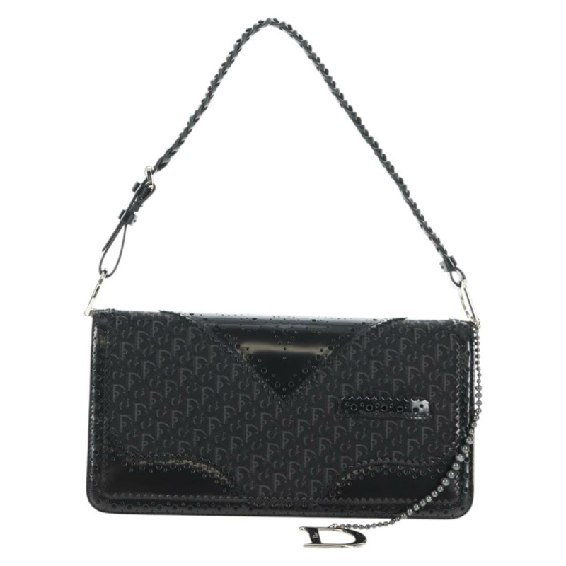 【日本直送】Christian Dior Trotter 帆布肩背包 黑色銀色 正品 hk2968V-12