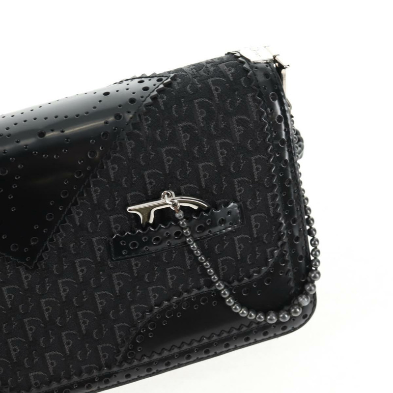 【日本直送】Christian Dior Trotter 帆布肩背包 黑色銀色 正品 hk2968V-18