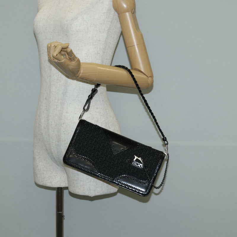 【日本直送】Christian Dior Trotter 帆布肩背包 黑色銀色 正品 hk2968V-25