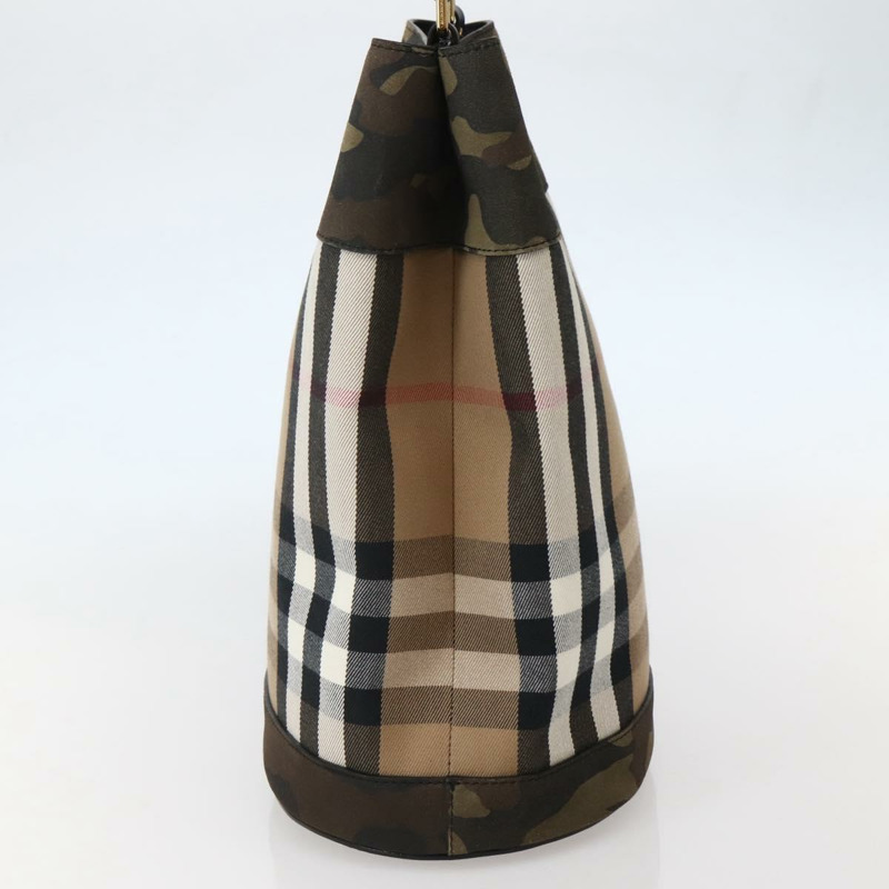 【日本直送】BURBERRY Nova 格紋手提包 帆布 米色金色 正品 143198-3