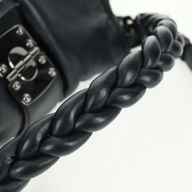 【日本直送】Miu Miu Matelasse 單肩包 皮革 2way 黑色 銀色 正品 143194V-5