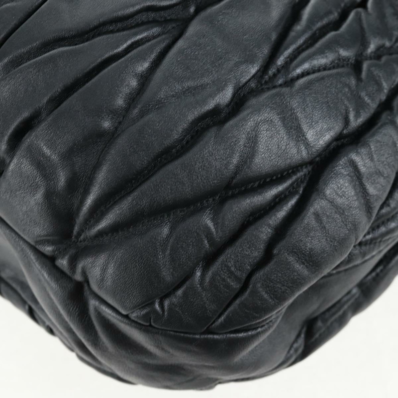 【日本直送】Miu Miu Matelasse 單肩包 皮革 2way 黑色 銀色 正品 143194V-20