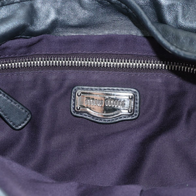 【日本直送】Miu Miu Matelasse 單肩包 皮革 2way 黑色 銀色 正品 143194V-24