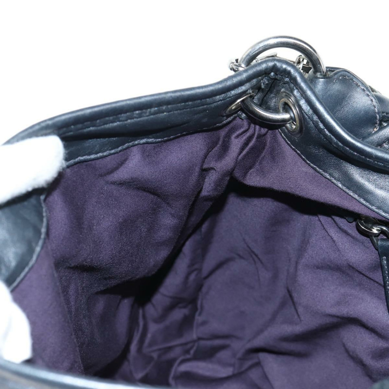 【日本直送】Miu Miu Matelasse 單肩包 皮革 2way 黑色 銀色 正品 143194V-25