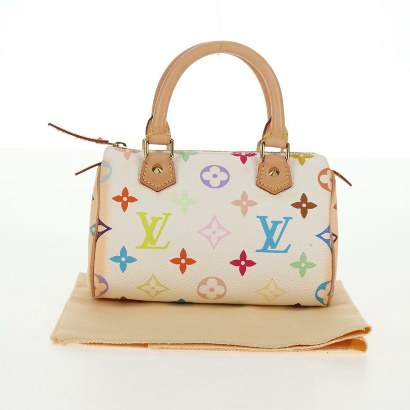 【日本直送】路易威登 Monogram 多色迷你 Speedy 手提包白色 M92645 正品 143167A-11