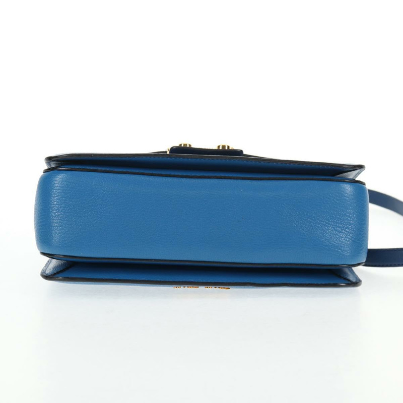 【日本直送】Miu Miu 手提包 皮革 2way 藍色 金色 正品 135331V-4